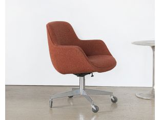 Vintage Rust Brown Upholstered Office Chair