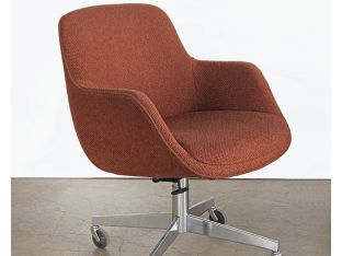 Vintage Rust Brown Upholstered Office Chair