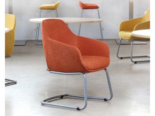 Mid-Century Style Burnt Orange Office Arm Chair
