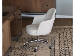 Beige Woven Contemporary Office Chair on Casters