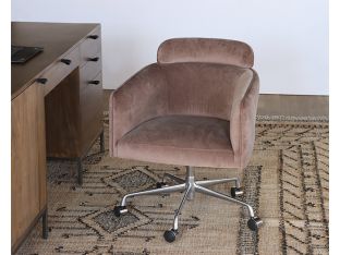Mink Velvet Office Chair on Casters