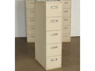 5 Drawer Beige Office File Cabinet