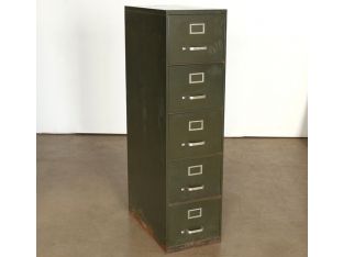 5 Drawer Green Office File Cabinet