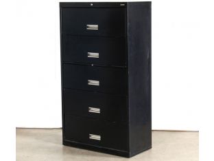 5 Drawer Black Lateral Office File Cabinet