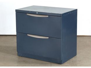 2 Drawer Blue Lateral Office File Cabinet