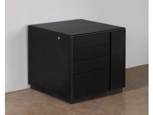 Black & Chrome Office Short Drawer Cabinet
