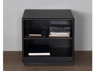 Black & Chrome Office Short Shelf Cabinet
