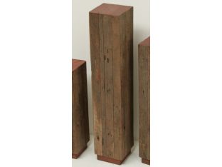 Large Reclaimed Red Wood and Teak Pedestal
