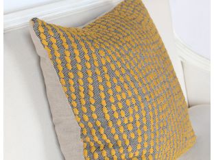 Gold Slub Pillow On Grey 