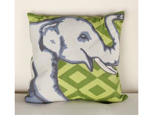 Green Elephant Pillow