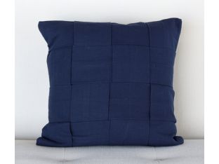 Navy Blue Woven Strip Pillow