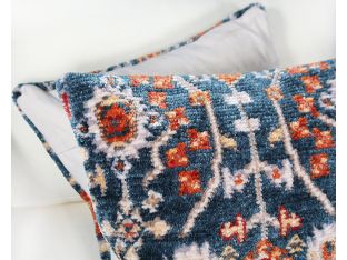 Teal & Orange Woven Tribal Pillow