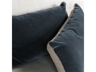 Slate Velvet Rectangular Pillow