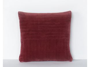 Line Etched Burgundy Velvet Pillow