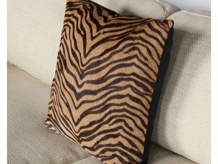 Printed Zebra Pattern On Hide Pillow