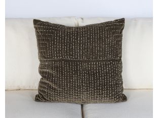 Forest w/ Cream Stitch Pillow With Abstract Pattern