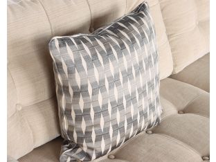 Silver & Cream Geometric Pattern Pillow