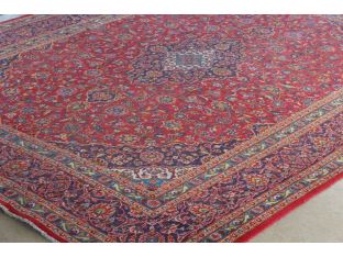 10' x 13' Antique Hand Knotted Oriental Persian Kashan Rug