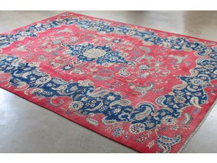 10'2" x 13'3" Ornate Red and Blue Najafabad Persian Rug Circa 1965