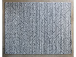 8' x 10' Natural Diamond Patterned Wool Rug
