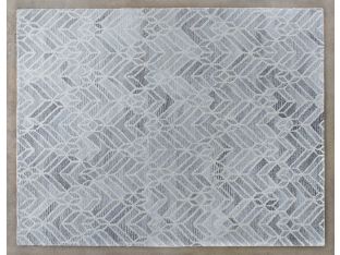 8X10 Warm Gray/Taupe Wool Chevron Patterned Rug