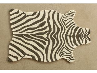 3' 6" X 5' 6" Brown And Ivory Zebra Rug