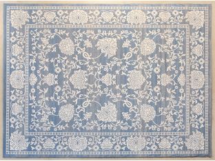 10' X 13'2  Light Blue And Beige Traditional Rug