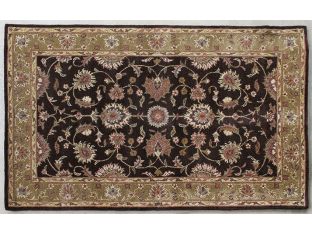 5' X 8'  Dark Brown Persian Style Tufted Wool Rug