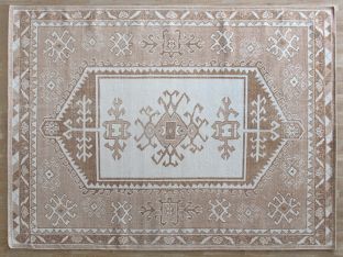 8 X 10 Knotted Neutral Turkish Rug