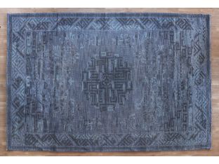 8' x 10' Faded Indigo Hand Knotted Rug