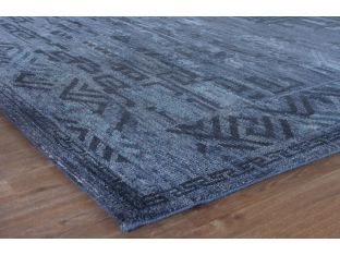 8' x 10' Faded Indigo Hand Knotted Rug