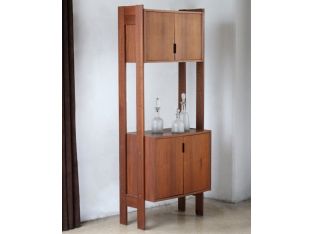 Dark Wood Cabinet With Hutch