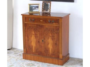 Yew Wood Cabinet with Inlay, Circa 1960