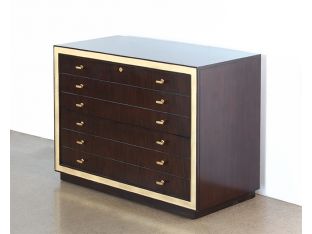 C-Suite Dark Wood Executive Credenza with Gold Accents