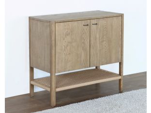 Danish Style Ash Entry Cabinet with Woven Shelf