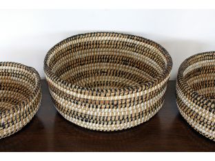 Set Of 3 Nihom Woven Straw Baskets