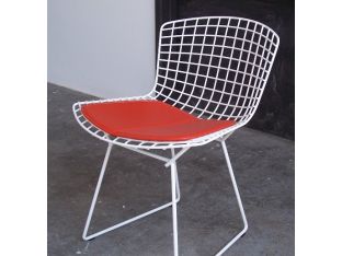 White & Orange Bertoia Knoll Chair