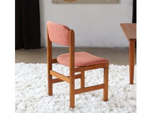 Danish Modern Side Chair with Orange Upholstery