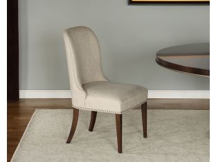 Neutral Brushed Fabric Side Chair w/ Tapered Legs
