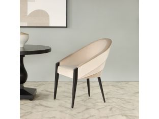 Plush Velvet Curved Back Side Chair w/ Tapered Legs