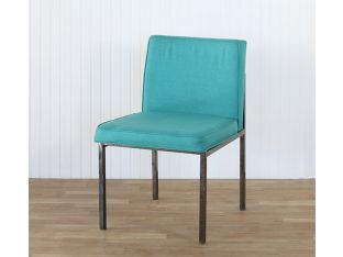 Turquoise Blue Fabric Side Chair