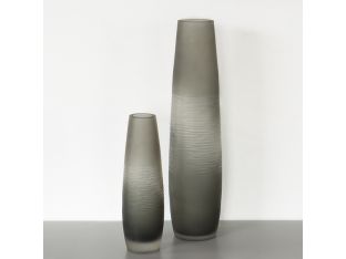 Set of 2 Banded Smoke Vases