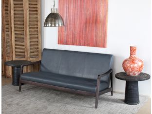 Vintage Slate Leather Sofa