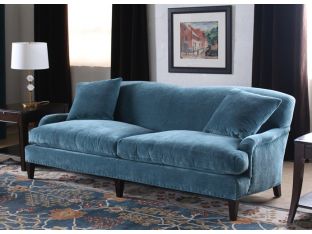 Peacock Coral Velvet Sofa with 2 Matching Pillows