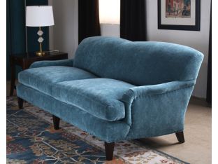 Peacock Coral Velvet Sofa with 2 Matching Pillows