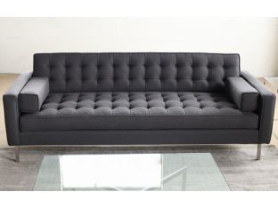 Modern Dark Gray Sofa with Tufted Back and Seat