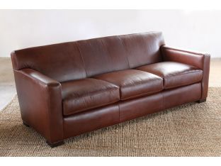 Tight Back Jean Michel Frank Style Sofa in Leather