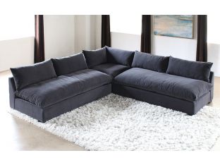 Grant 3 Piece Sectional in Charcoal