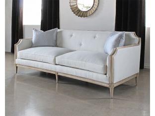 Tufted Italian Sofa in Ivory Upholstery 