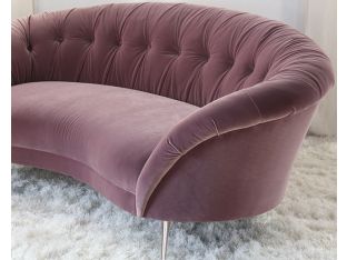 Rose Velvet Tufted Sofa with Splayed Legs